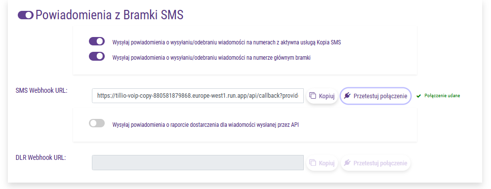 Poprawnie przetestowane połączenie webhooka
